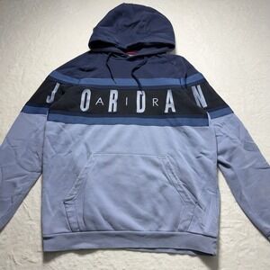 Air Jordan Nike L Gradient Spell Out Hoodie Embroidered Obsidian Blue Streetwear